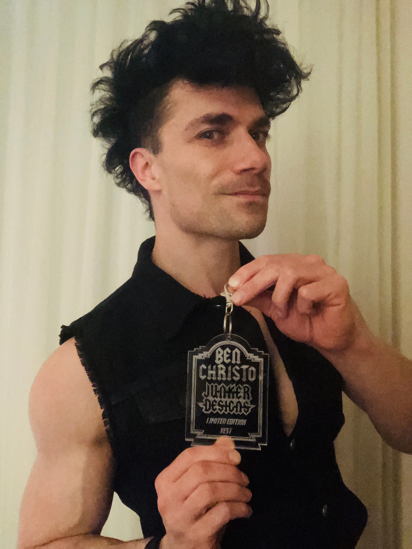 Ben Christo (The Sisters of Mercy) VIP TIER (Only 1 Per Show!): Stage-Worn Denim Vest + Video Call + Signed Poster